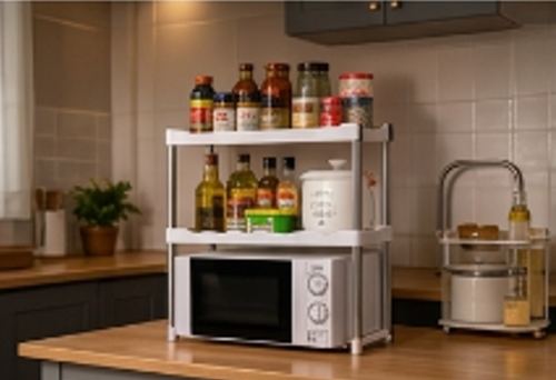 Étagère de cuisine 2 niveaux pour micro-ondes